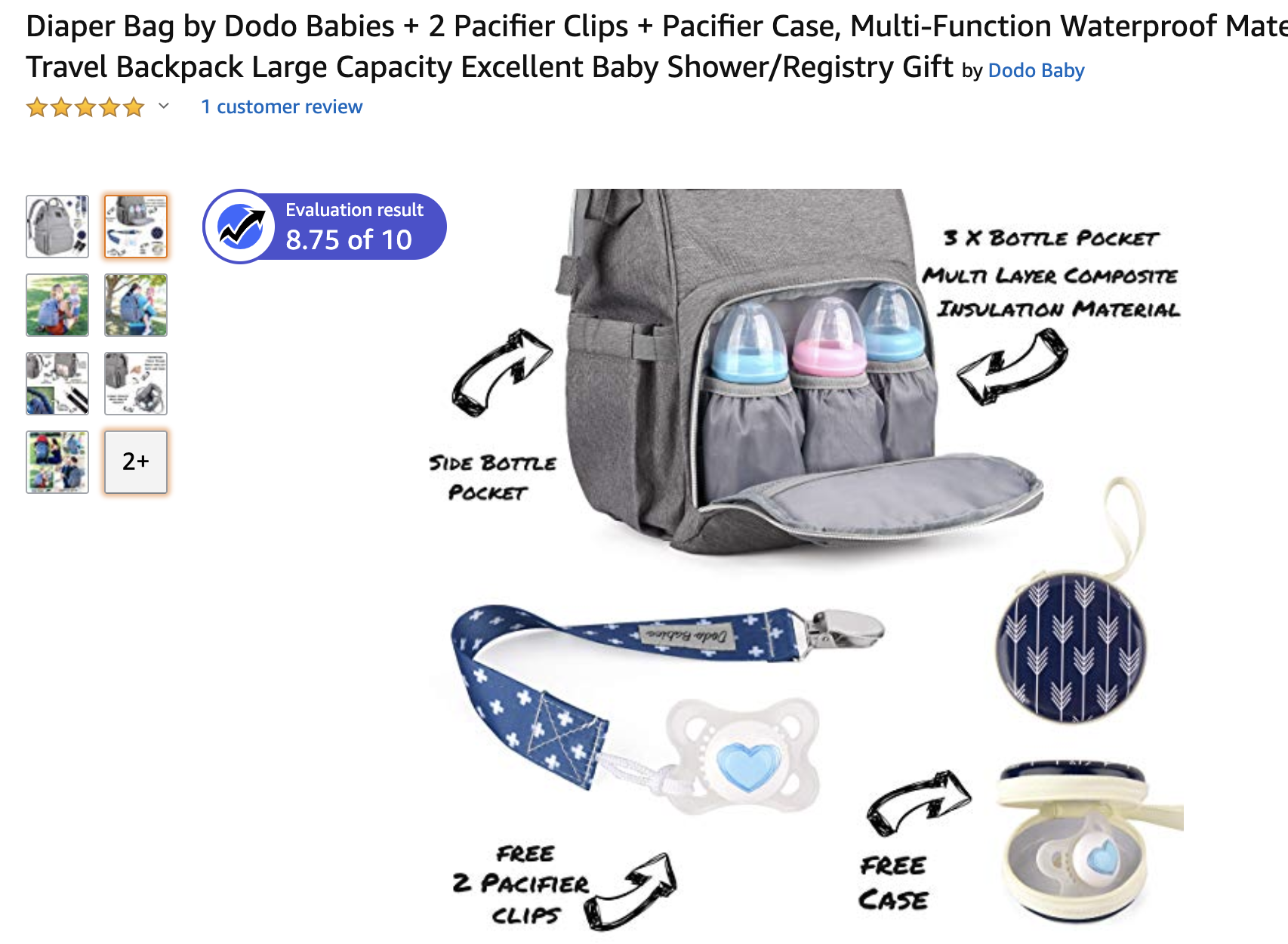 An Amazon product diaper bag